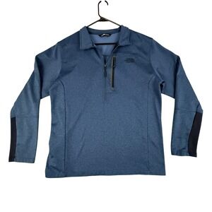 The North Face Canyonlands 1/4 Zip Pullover Fleece Jacket Mens XL Blue Heathered